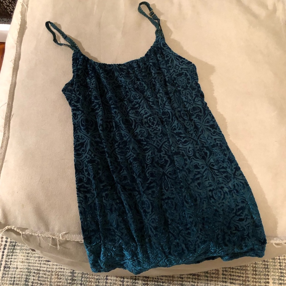 Lucky Brand teal velvet cami shirt